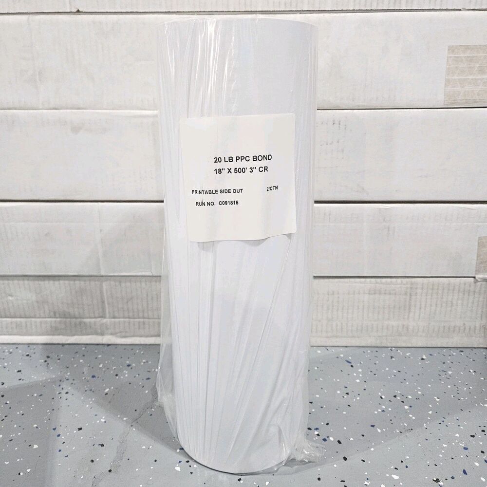 1 Rolls OCE Engineering Bond 20# White Bond Paper 3" Core 18 X 500 45111